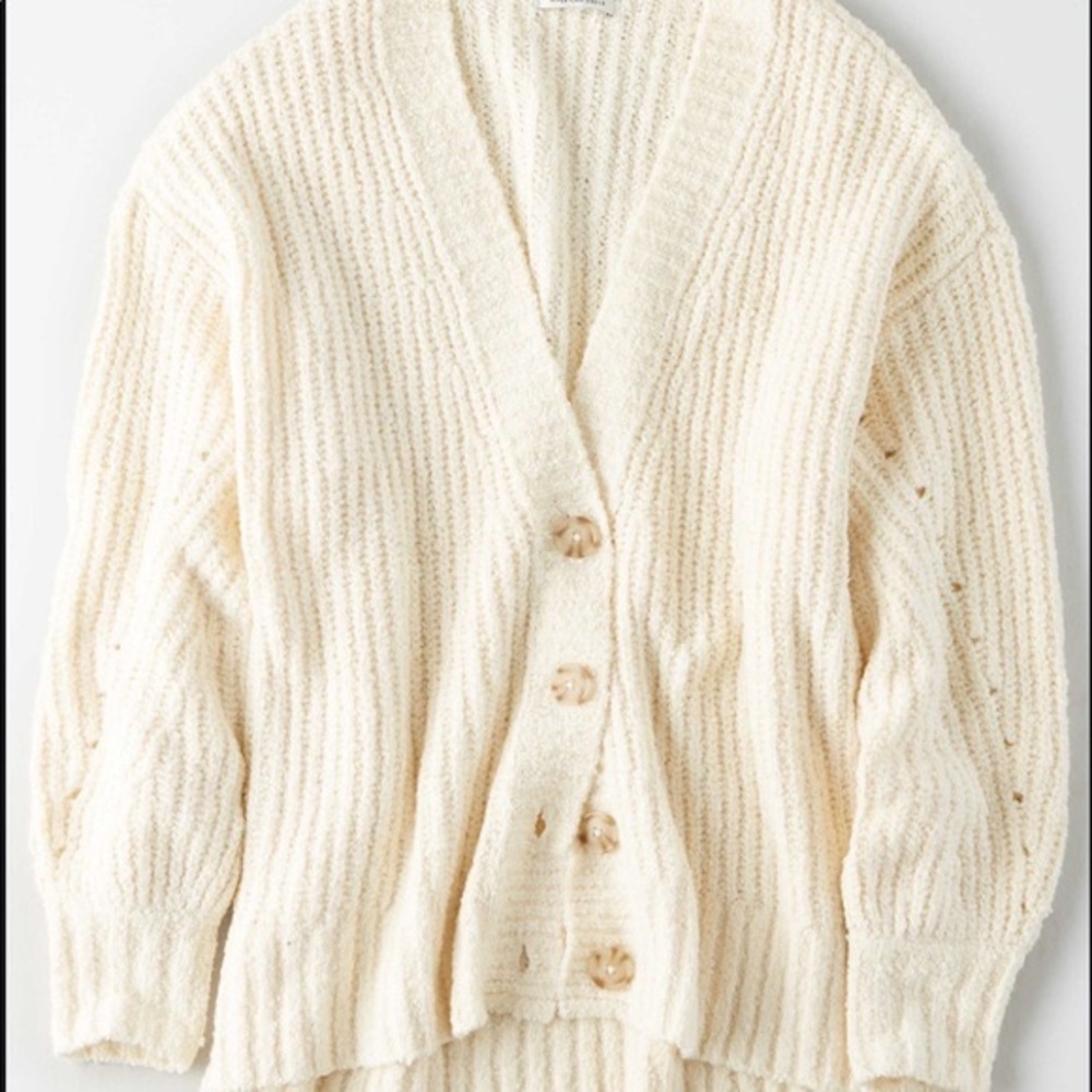 American Eagle Chenille V Neck Cardigan
